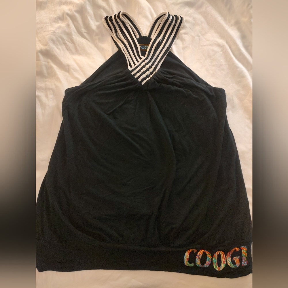 Coogi Black Tank Top With Open Back